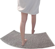 Fan-Shaped Curved Shower Mat,Curved Bath Mat for Corner Shower,Ultra Microfiber