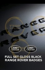 Range Rover Badges Gloss B onnet AND Boot SET + Stencil + Land Rover Badge Set