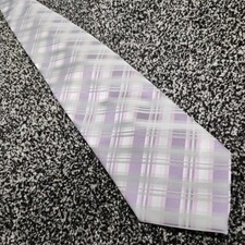 Lloyd Attree & Smith Tie Grey Purple Pink Geometric Necktie Textured England