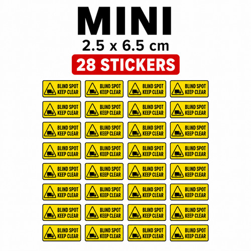 Blind spot keep clear stickers - blind,