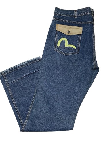 Evisu jeans yellow - evisu, badge