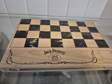 Rare Jack Daniel's Classic Wooden Chess Checker Board 31x42cm Handcrafted