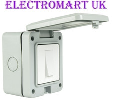 1 GANG 2 WAY WALL LIGHT SWITCH EXTERNAL GARDEN WATERPROOF OUTDOOR IP55 RATED
