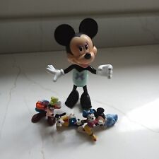 Vintage Four Disney Small Plastic Figures & Larger Minnie Mouse Moveable Figure
