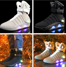 Mens BACK TO THE FUTURE WARRIOR Athletic Basketball Sneakers LED LIGHT Shoes New