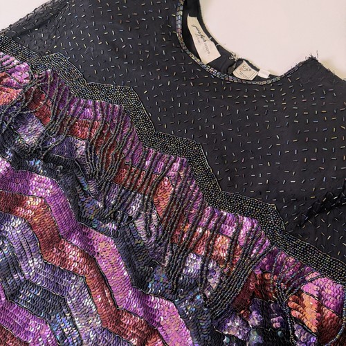 Vintage silk beaded evening - beaded,