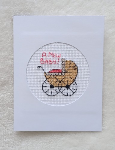 Handmade cross stitch card a - cross,