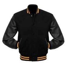 Black Wool Varsity Letterman