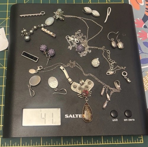 Solid silver job lot jewellery - solid,