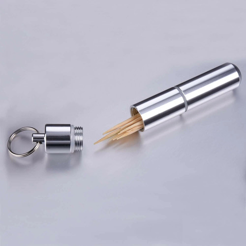 Aluminum toothpick holder - aluminum,