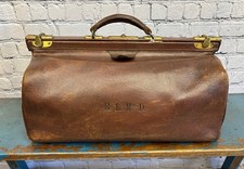 Vintage Gladstone Bag, Large, Monogrammed R.L.MacD.