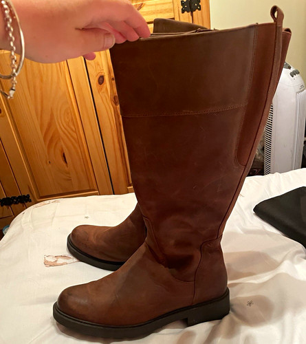 Clarks brown leather - clarks, knee