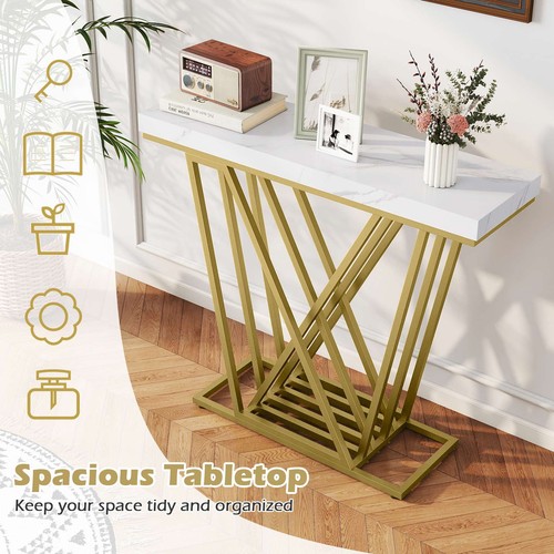 Gold console table with faux - gold,