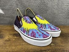 VANS Classic Slip on, Tie Dye, Hippy, Psychedelic, Festival, Size UK 4 EU 36.5