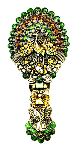 Maniya hand mirror - mirror, peacock