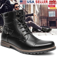 Men Motorcycle Combat Boots
