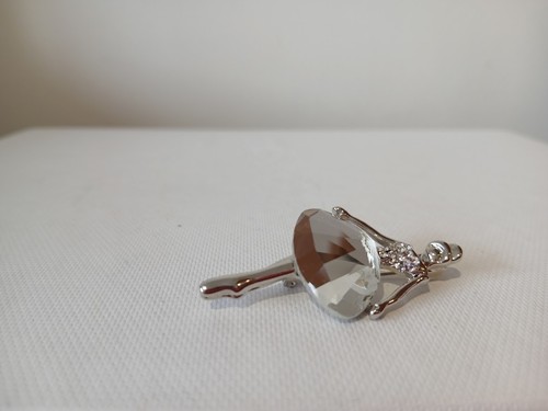 Silver tone ballerina - tone, brooch