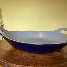 Aga Blue Enamel Cast Iron Pan Wok  Paella Large  Good Condition