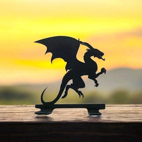 Metal dragon fence post - metal,