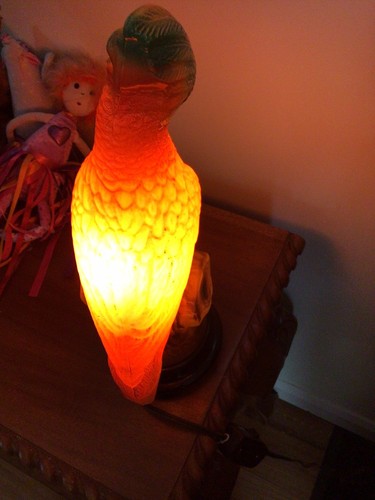 Tiffin parrot lamp 1930s - tiffin,