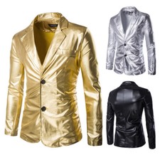 Mens Faux Leather Wet Look