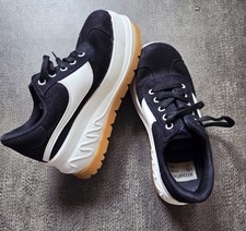 Vintage 90s Y2K ROLLEY Platform Trainers UK 3 Womens Black White Chunky?