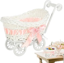 Christmas Gift For Boy & Girl Baby Pram Basket Wicker Hamper Baby Shower Xmas