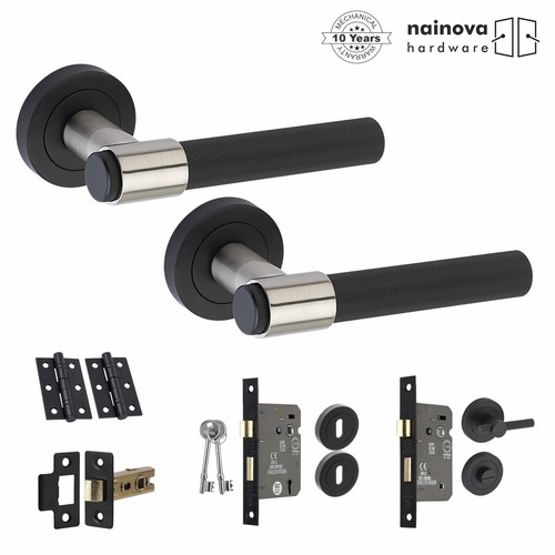 Knurled handle set - knurled, rose