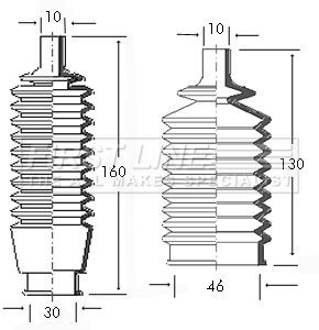 Steering bellow kit - bellow, fits