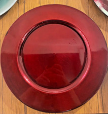 RED Metallic Charger Plates