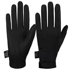 AF Equestrian Horse Riding Gloves Synthetic Leather Stretch Black 4way Mens