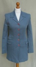 Boules vintage cotton stretch tailored jacket blazer riding Duck Egg blue size 8