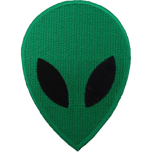 Green alien embroidered iron - alien,