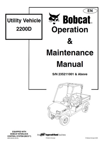 Bobcat utility vehicle 2200d - bobcat,