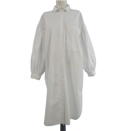Poplin shirt dress midi - poplin,