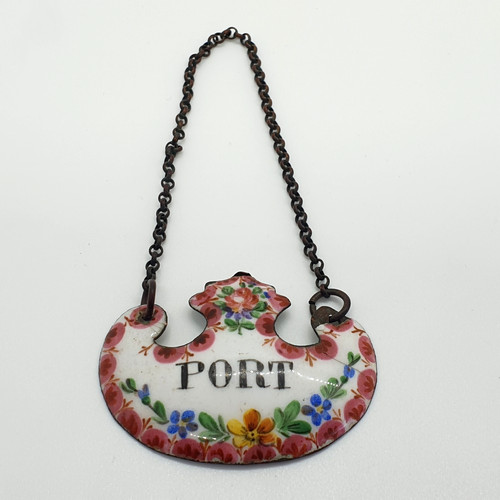 Bilston enamel decanter label - bilston,