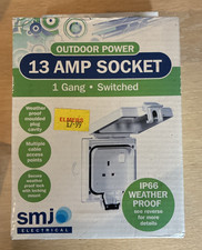 SMJ 13AMP ELECTRIC SOCKET IP66 ONE GANG SWEITCHED OUTDOOR WEATHER PROOF BOXED