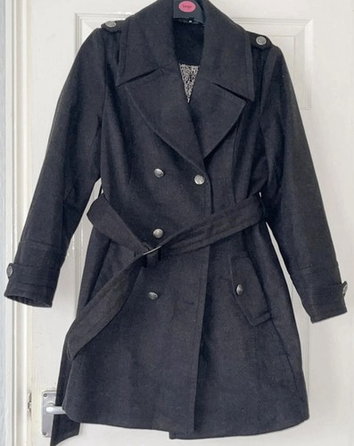 Ladies size black coat - m&s,