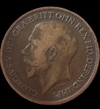 1920 George v British Penny Coin 1d