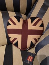 Union Jack Heart Cushion By Woven Magic Tea Dyed
