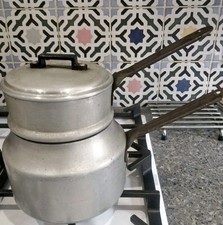 Vintage Aluminium Metal Bain Marie/steamer Cooking Pans