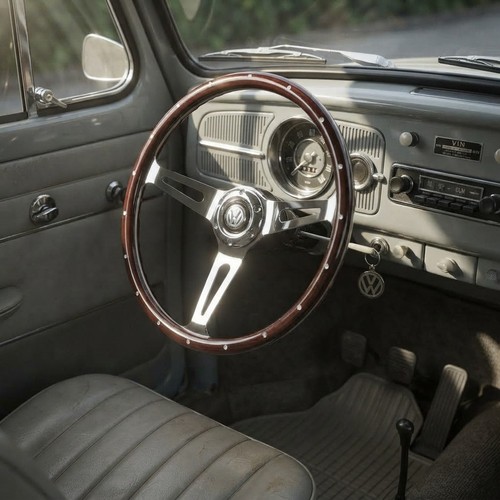 Real wood steering wheel - 15",