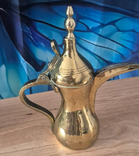 Vintage brass dallah coffee - dallah,