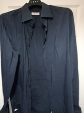 Designer 1958 Poggianti Italian Shirt Size Large Navy Blue