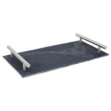 Slate Serving Tray With Metal