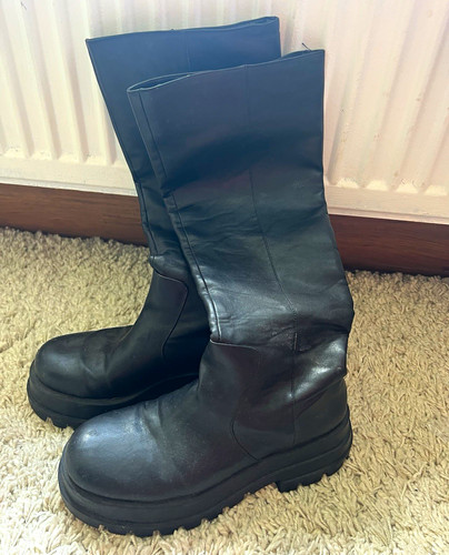 Zara women black leather - black,