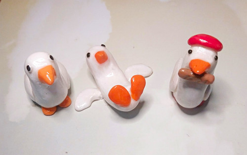 Ceramic goose figurines - ceramic, of
