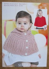 Sirdar Snuggly Baby Bamboo DK Knitting Pattern 1386: Girl's Capes: 0-7yrs