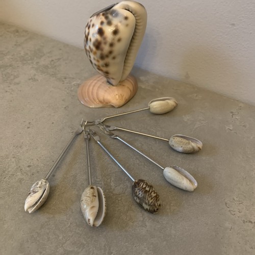 Vintage shell cocktail forks - shell,