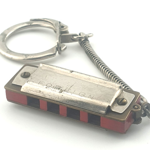 Vintage harmonica keyring - vintage,
